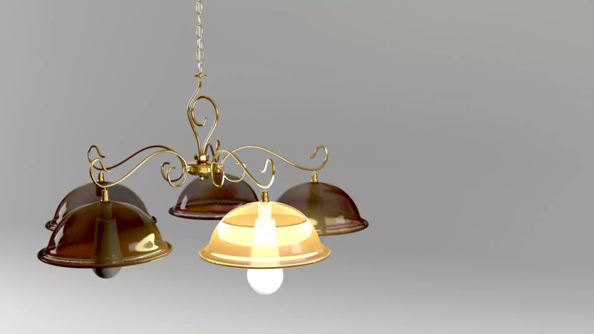 Bronze Chandelier 3D model_0