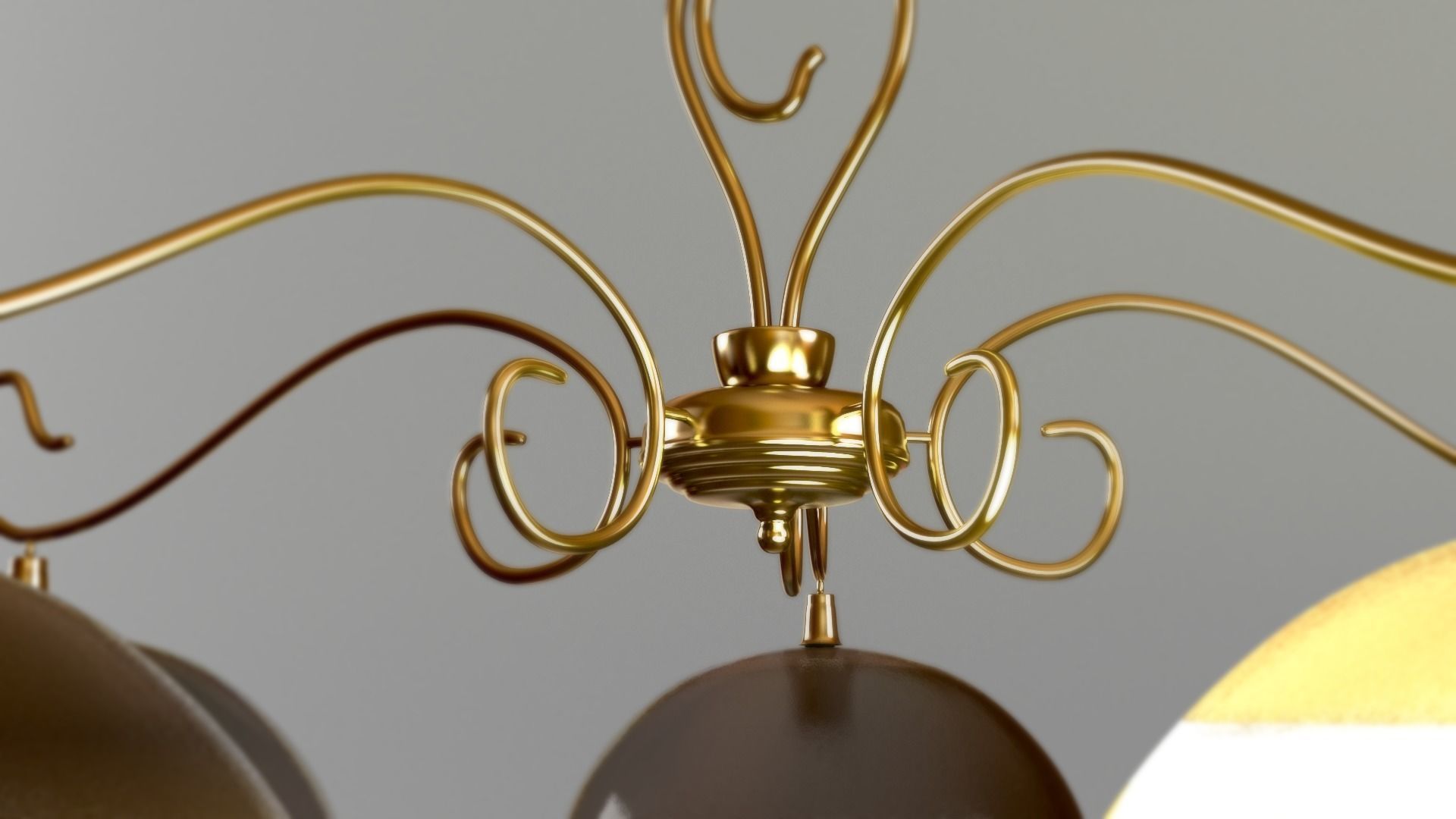 Bronze Chandelier 3D model_2