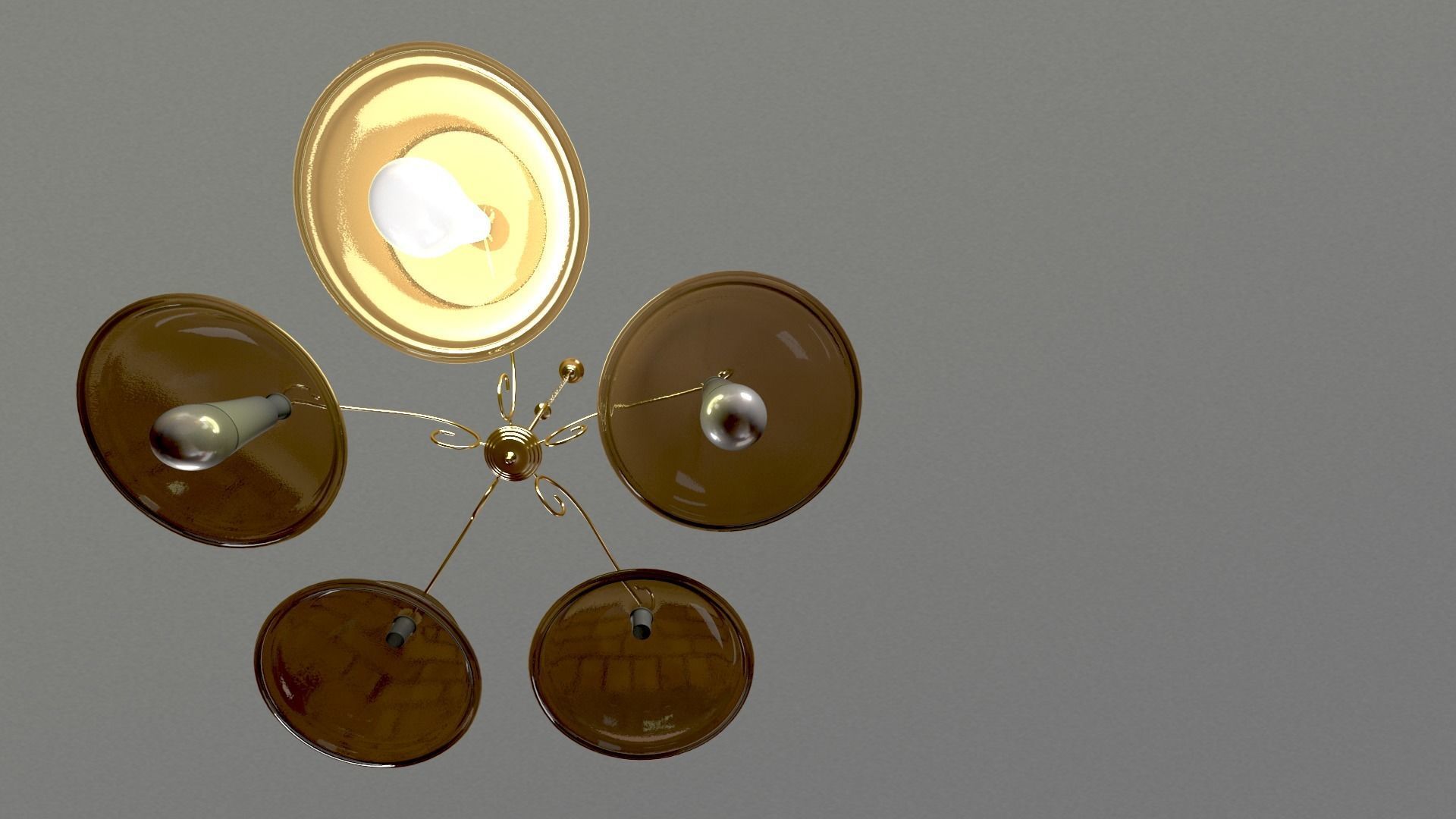 Bronze Chandelier 3D model_4