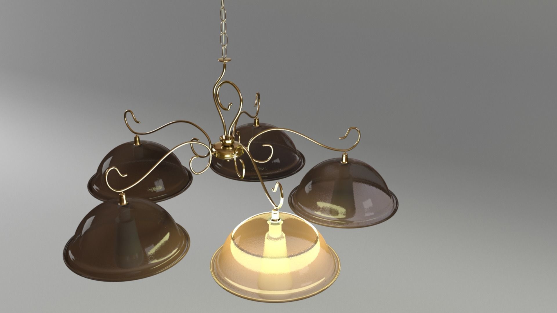 Bronze Chandelier 3D model_3
