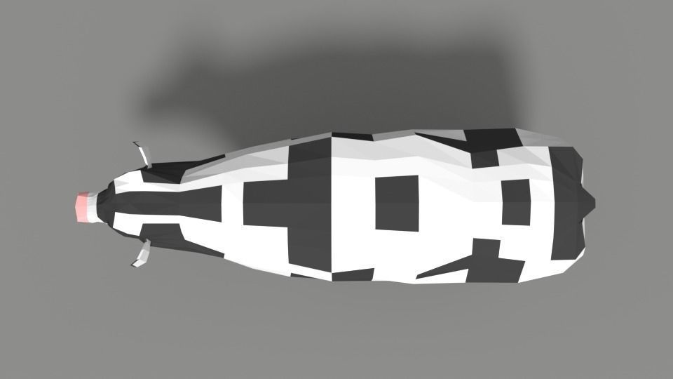 Low Poly Cartoon Cow Low-poly 3D model_5