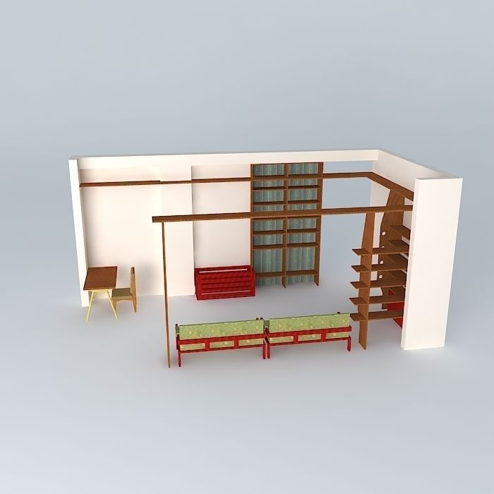 Concept for a small art gallery 3D model_2