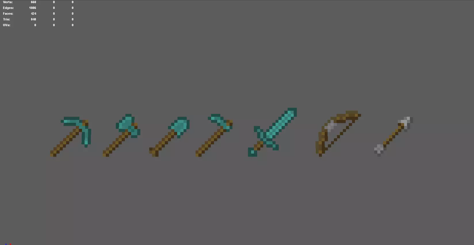 Minecraft tools Free low-poly 3D model_0