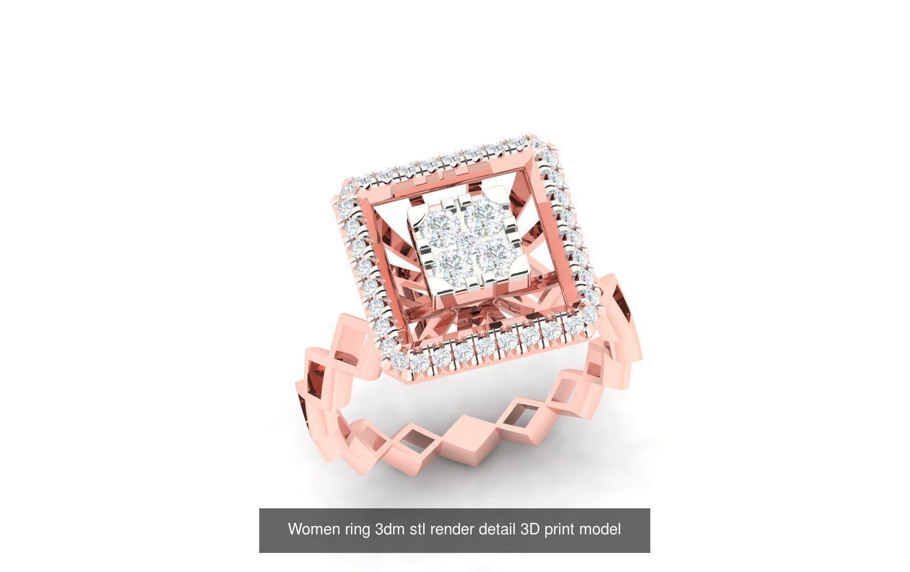 179 Women Wedding Engagement Ring 3dm cad render details model  3D Model Collection_131