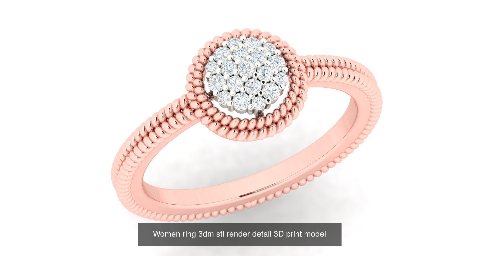 179 Women Wedding Engagement Ring 3dm cad render details model  3D Model Collection_88