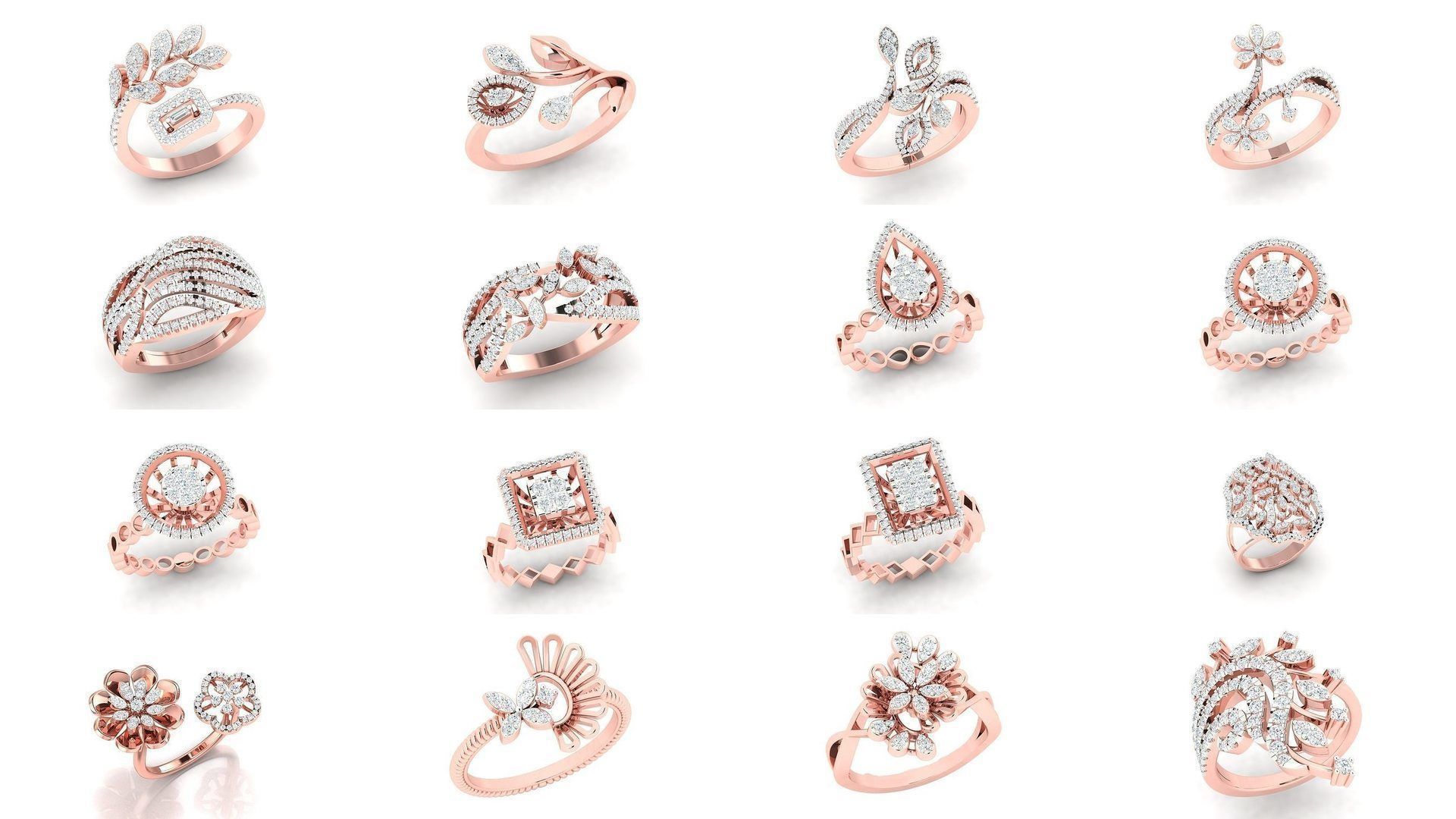 179 Women Wedding Engagement Ring 3dm cad render details model  3D Model Collection_23