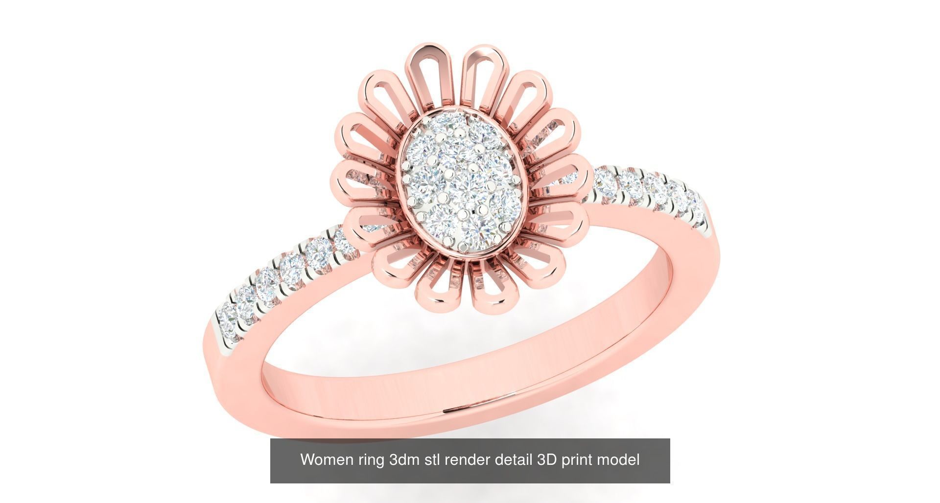 179 Women Wedding Engagement Ring 3dm cad render details model  3D Model Collection_65
