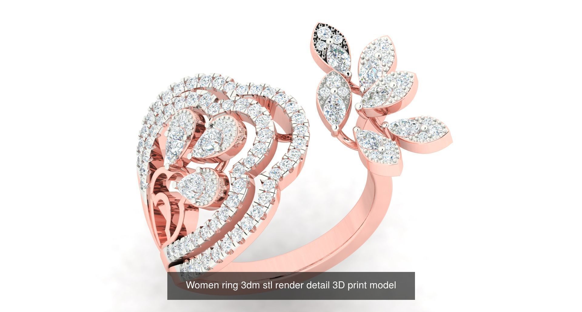 179 Women Wedding Engagement Ring 3dm cad render details model  3D Model Collection_143