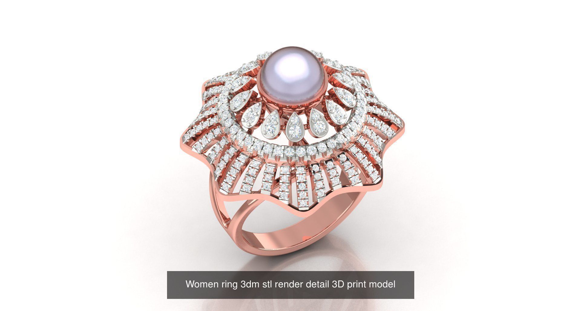 179 Women Wedding Engagement Ring 3dm cad render details model  3D Model Collection_152