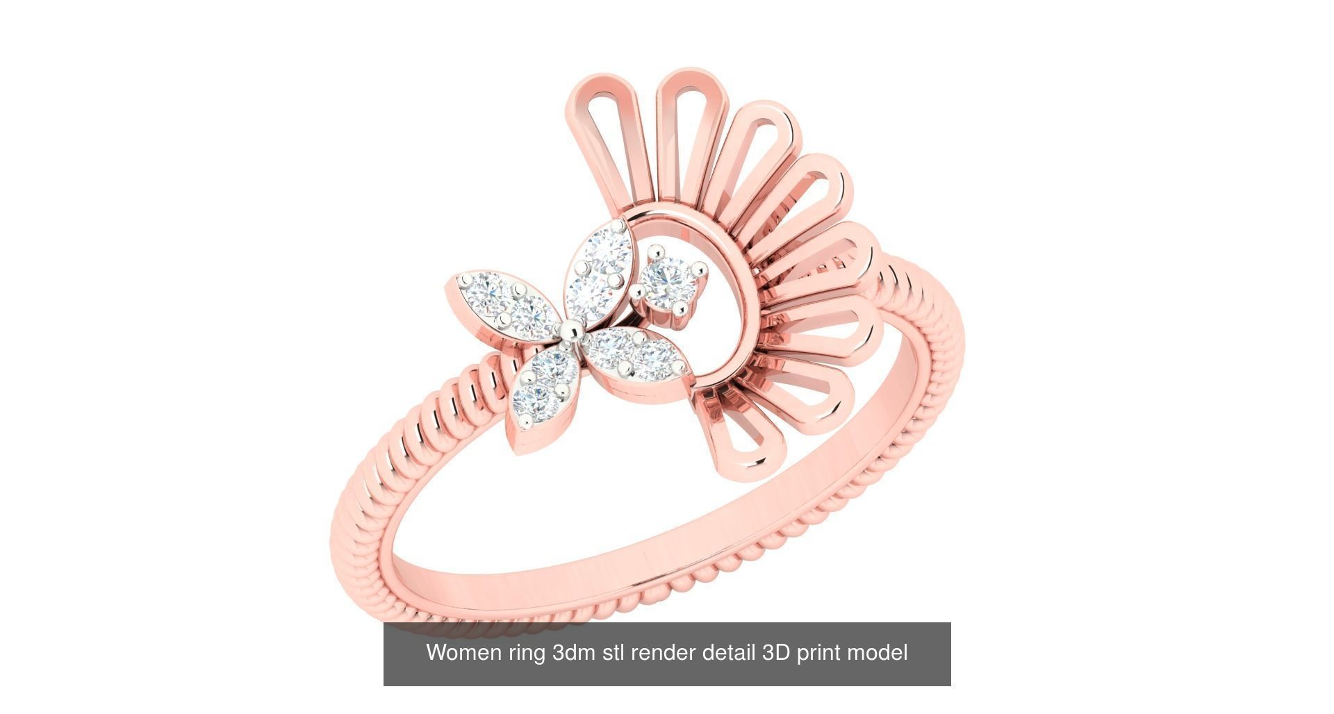179 Women Wedding Engagement Ring 3dm cad render details model  3D Model Collection_135