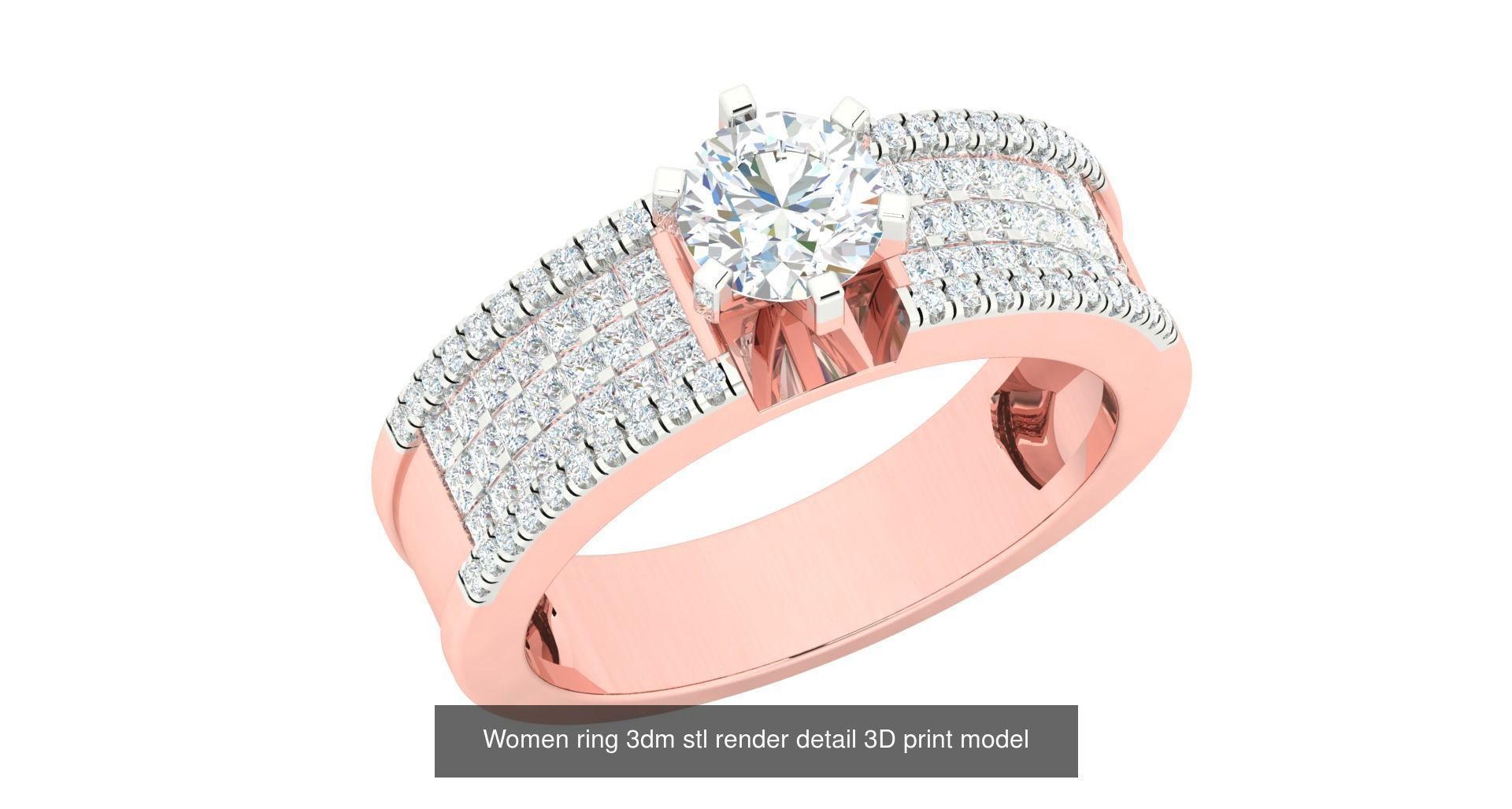 179 Women Wedding Engagement Ring 3dm cad render details model  3D Model Collection_41