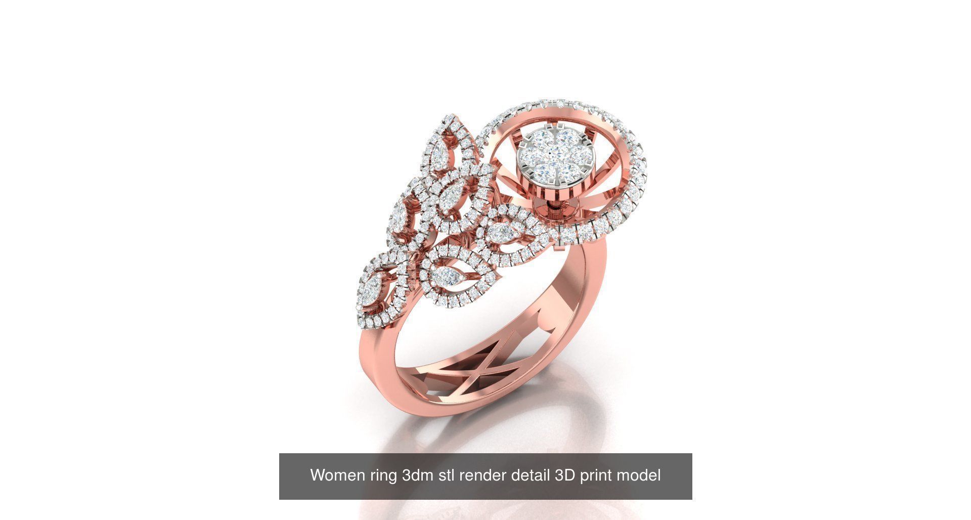 179 Women Wedding Engagement Ring 3dm cad render details model  3D Model Collection_162