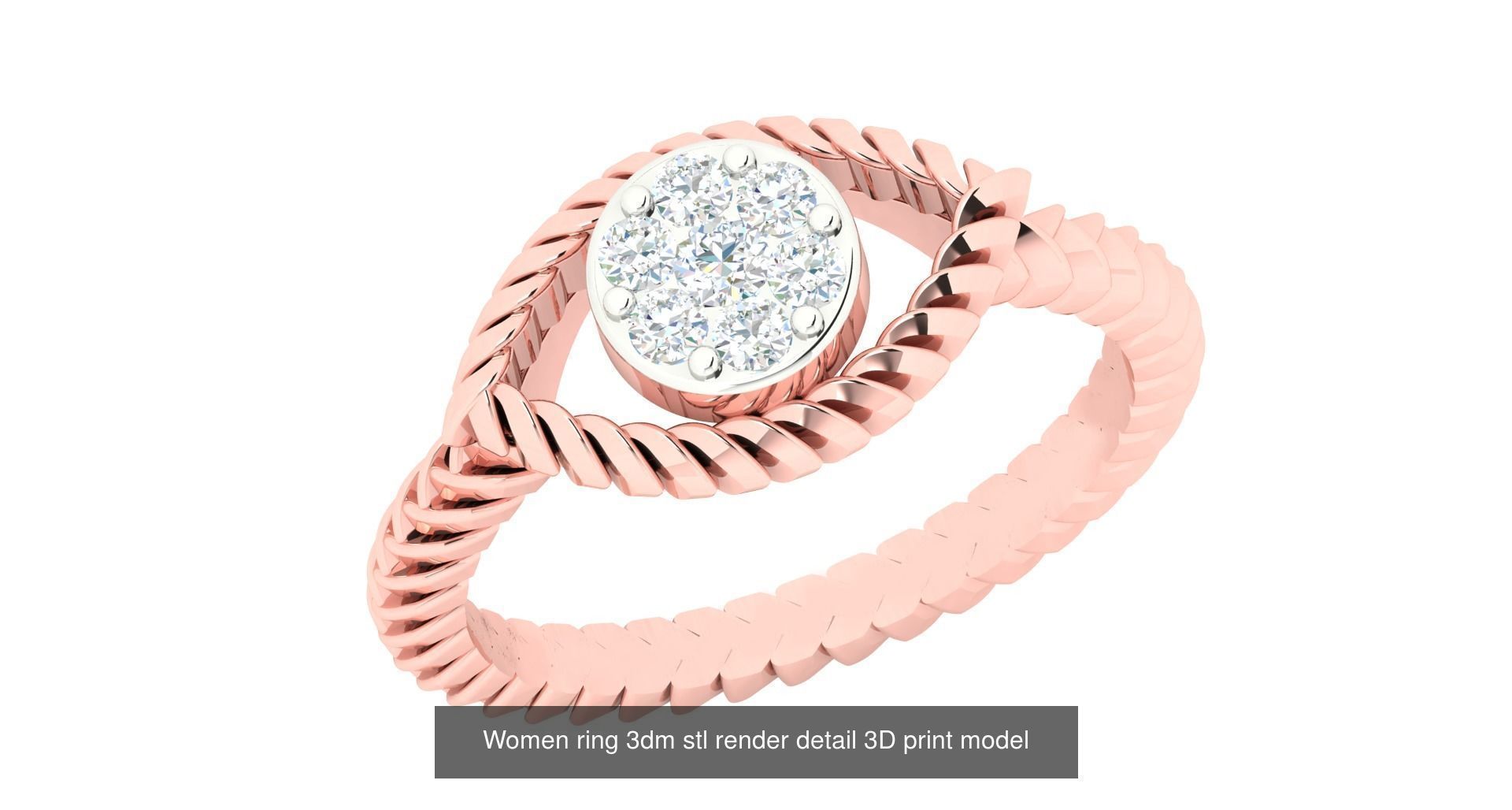 179 Women Wedding Engagement Ring 3dm cad render details model  3D Model Collection_90