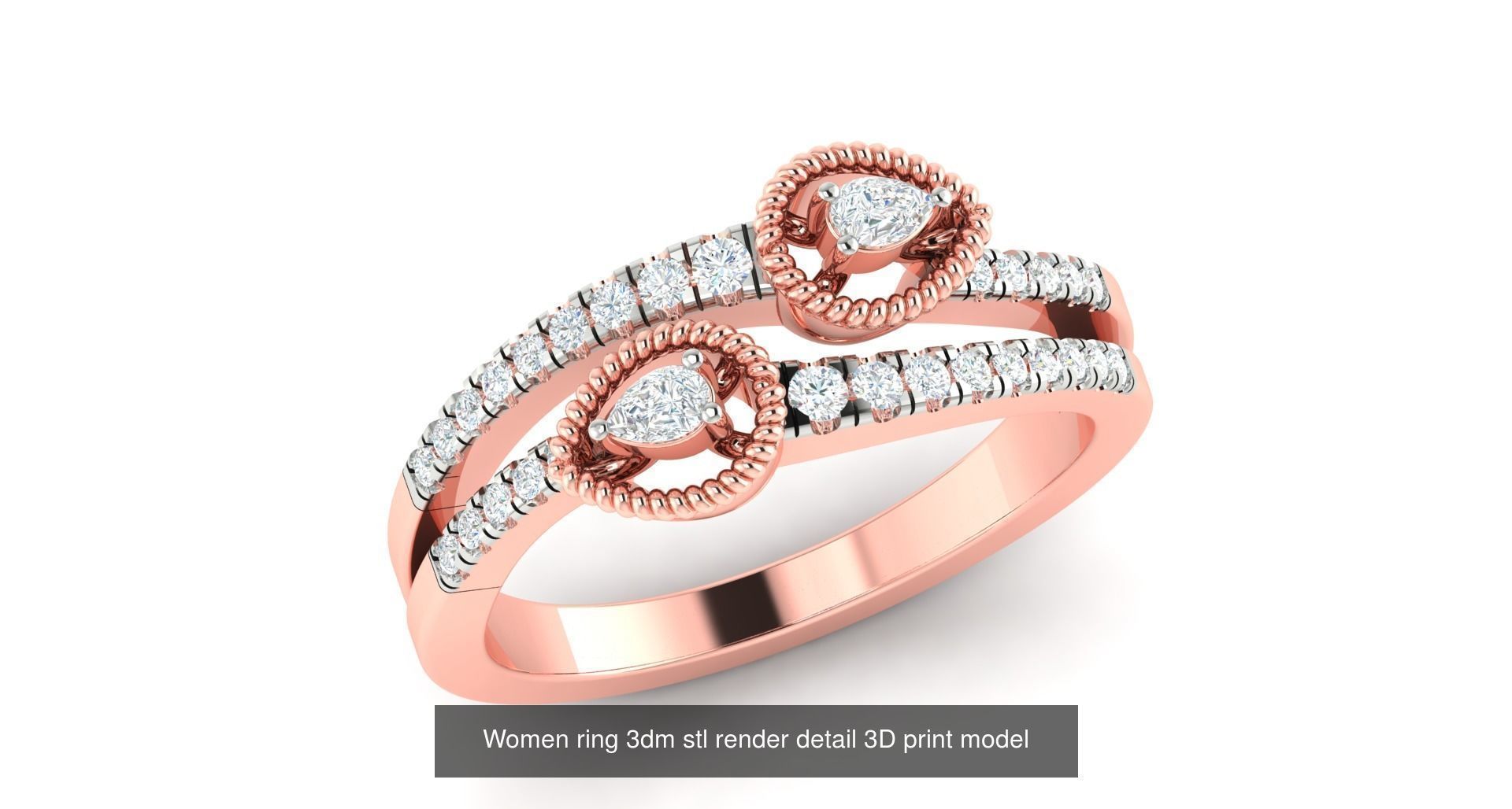 179 Women Wedding Engagement Ring 3dm cad render details model  3D Model Collection_94