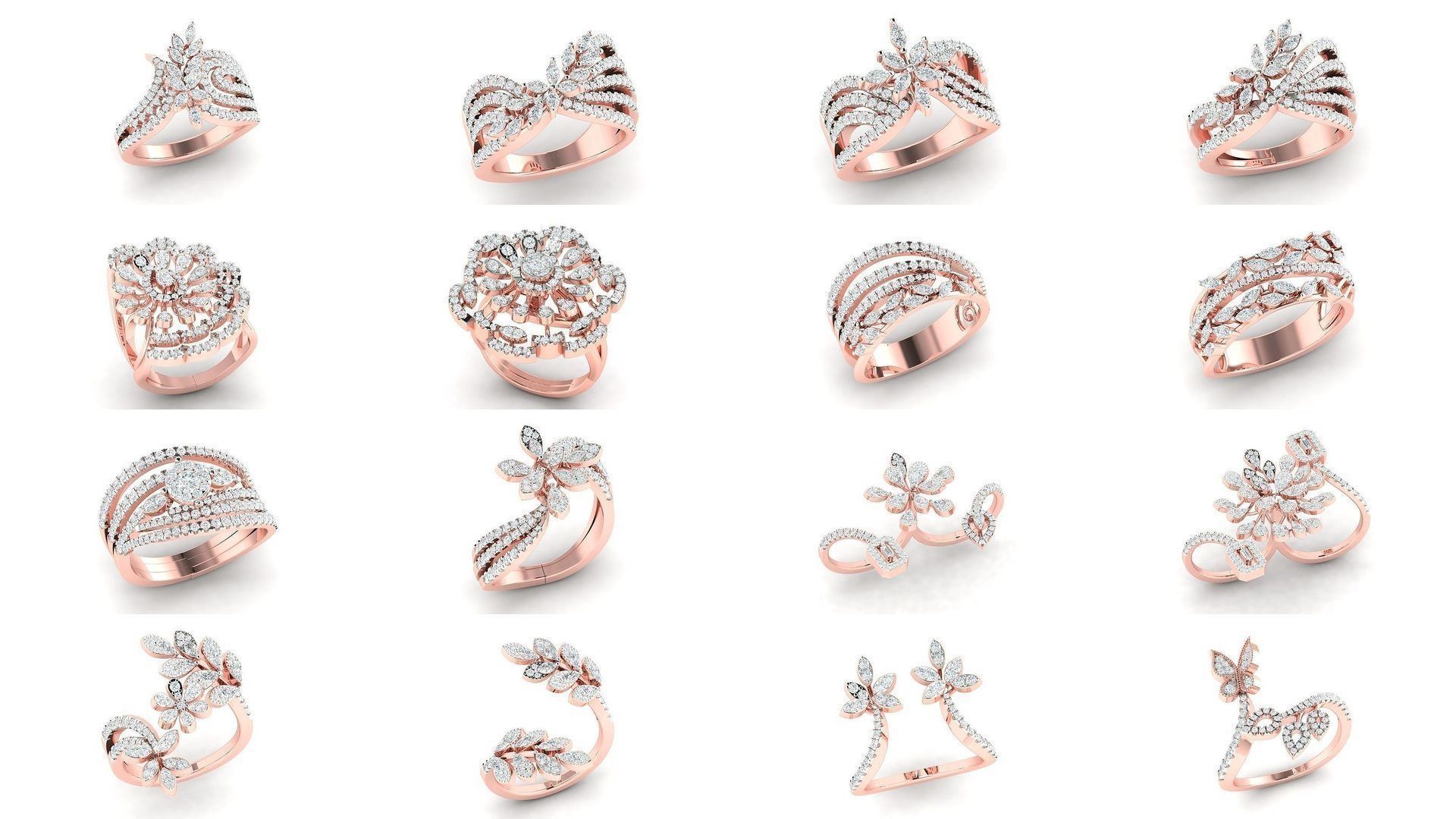 179 Women Wedding Engagement Ring 3dm cad render details model  3D Model Collection_20