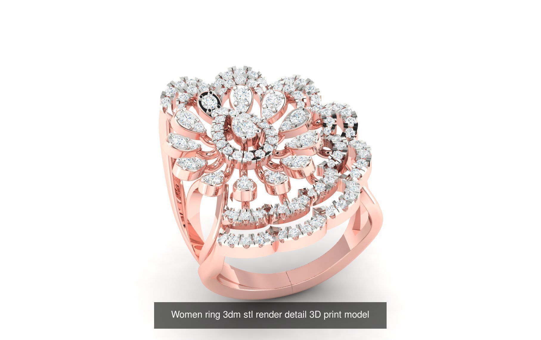 179 Women Wedding Engagement Ring 3dm cad render details model  3D Model Collection_110