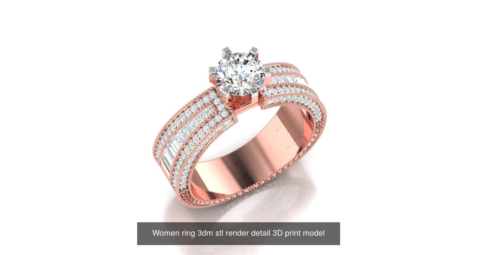 179 Women Wedding Engagement Ring 3dm cad render details model  3D Model Collection_43