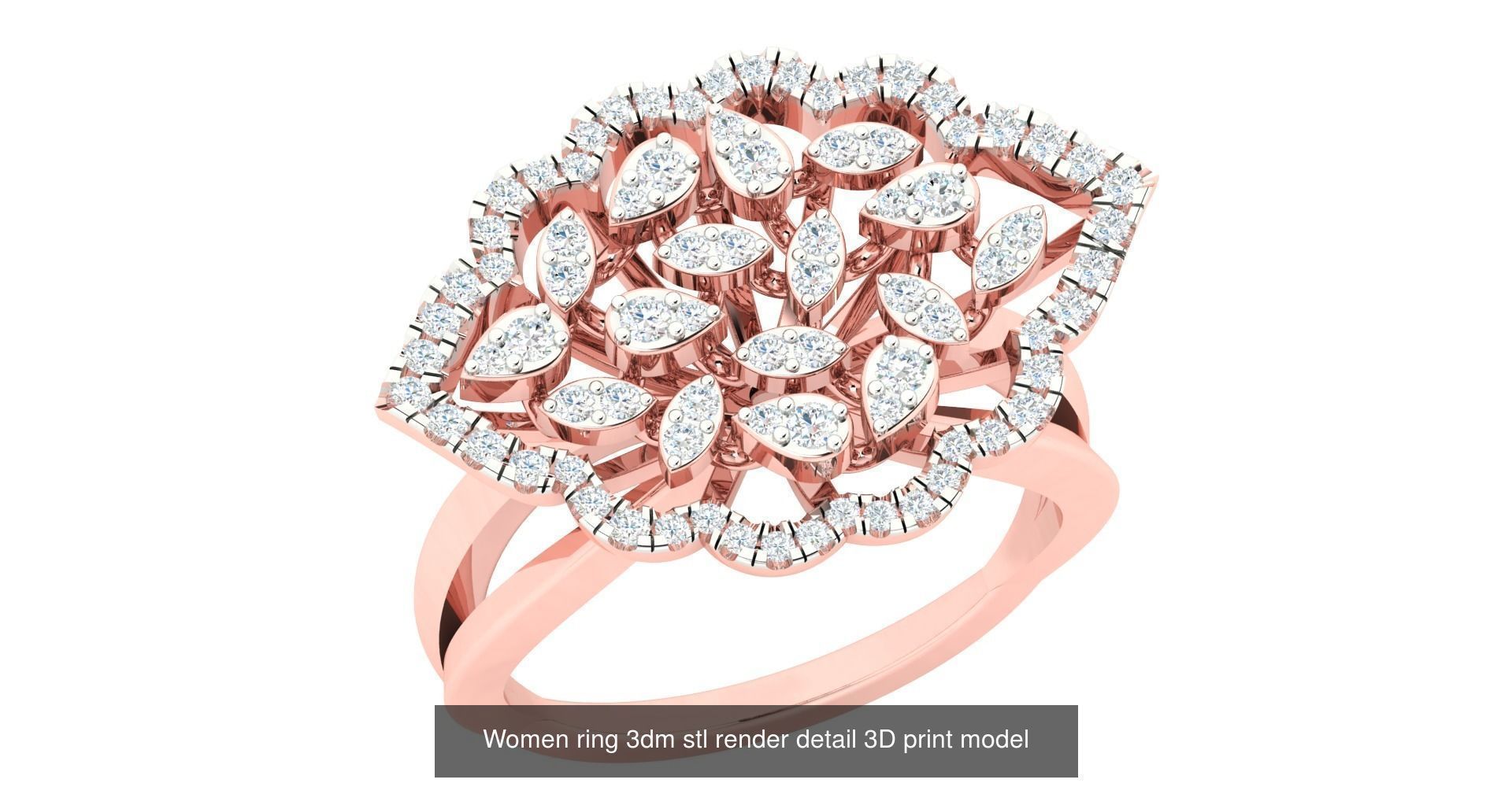 179 Women Wedding Engagement Ring 3dm cad render details model  3D Model Collection_81