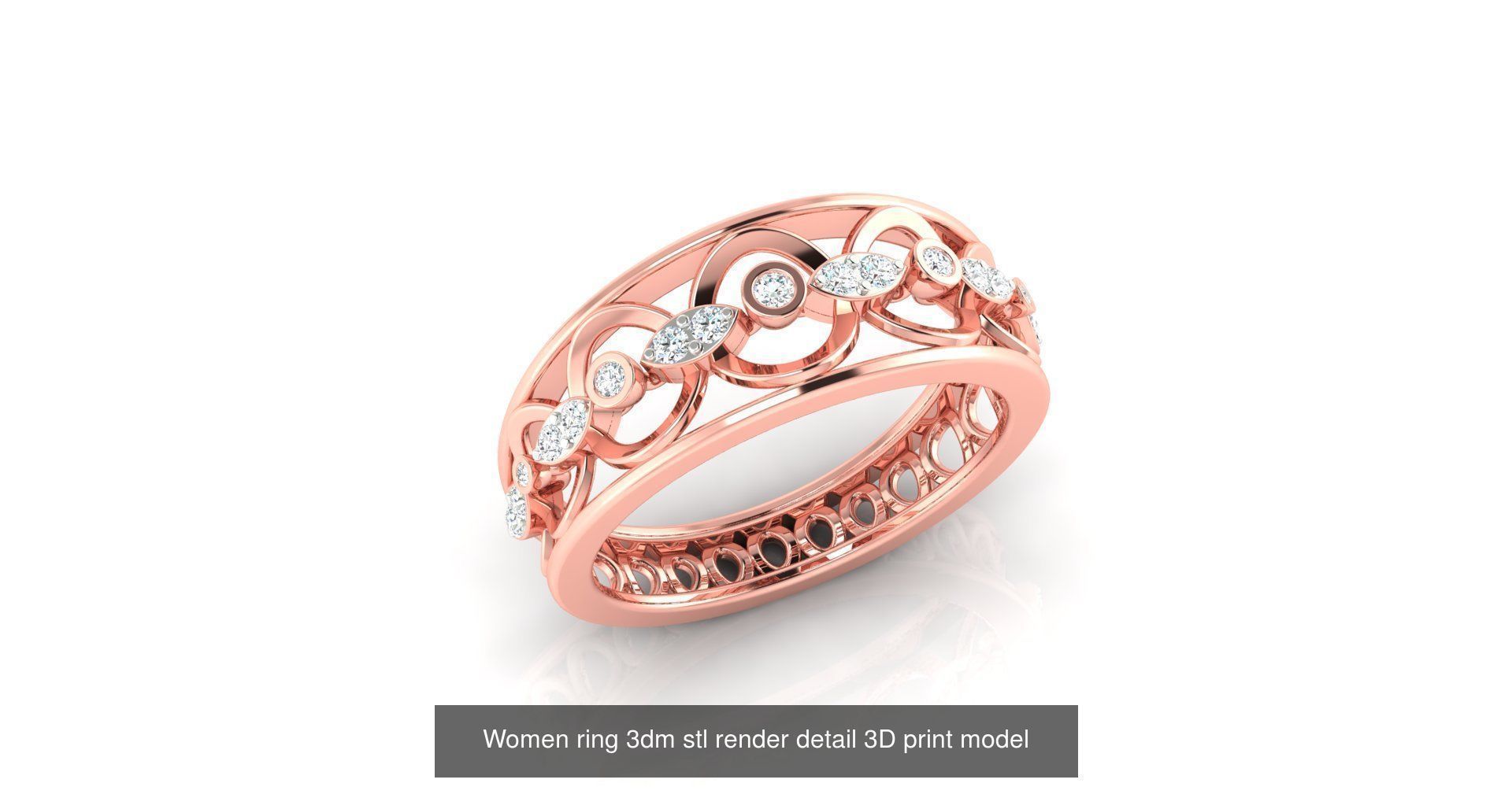 179 Women Wedding Engagement Ring 3dm cad render details model  3D Model Collection_181