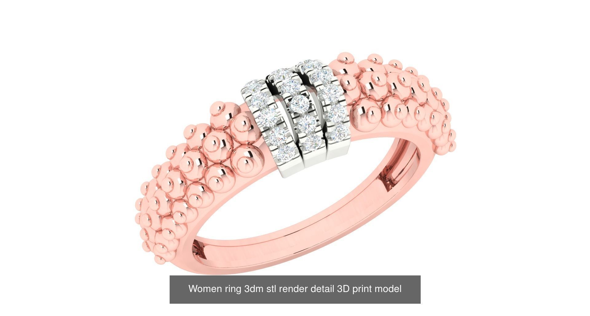 179 Women Wedding Engagement Ring 3dm cad render details model  3D Model Collection_64