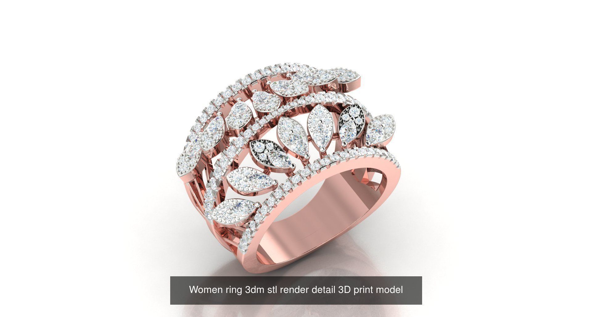179 Women Wedding Engagement Ring 3dm cad render details model  3D Model Collection_155