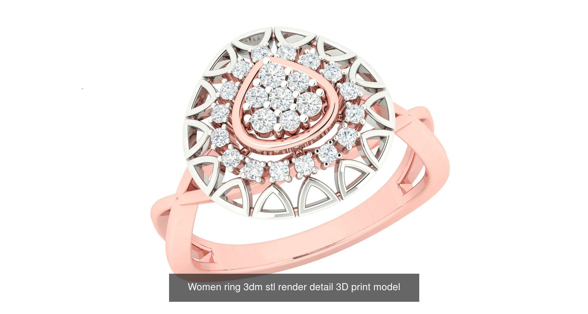 179 Women Wedding Engagement Ring 3dm cad render details model  3D Model Collection_55