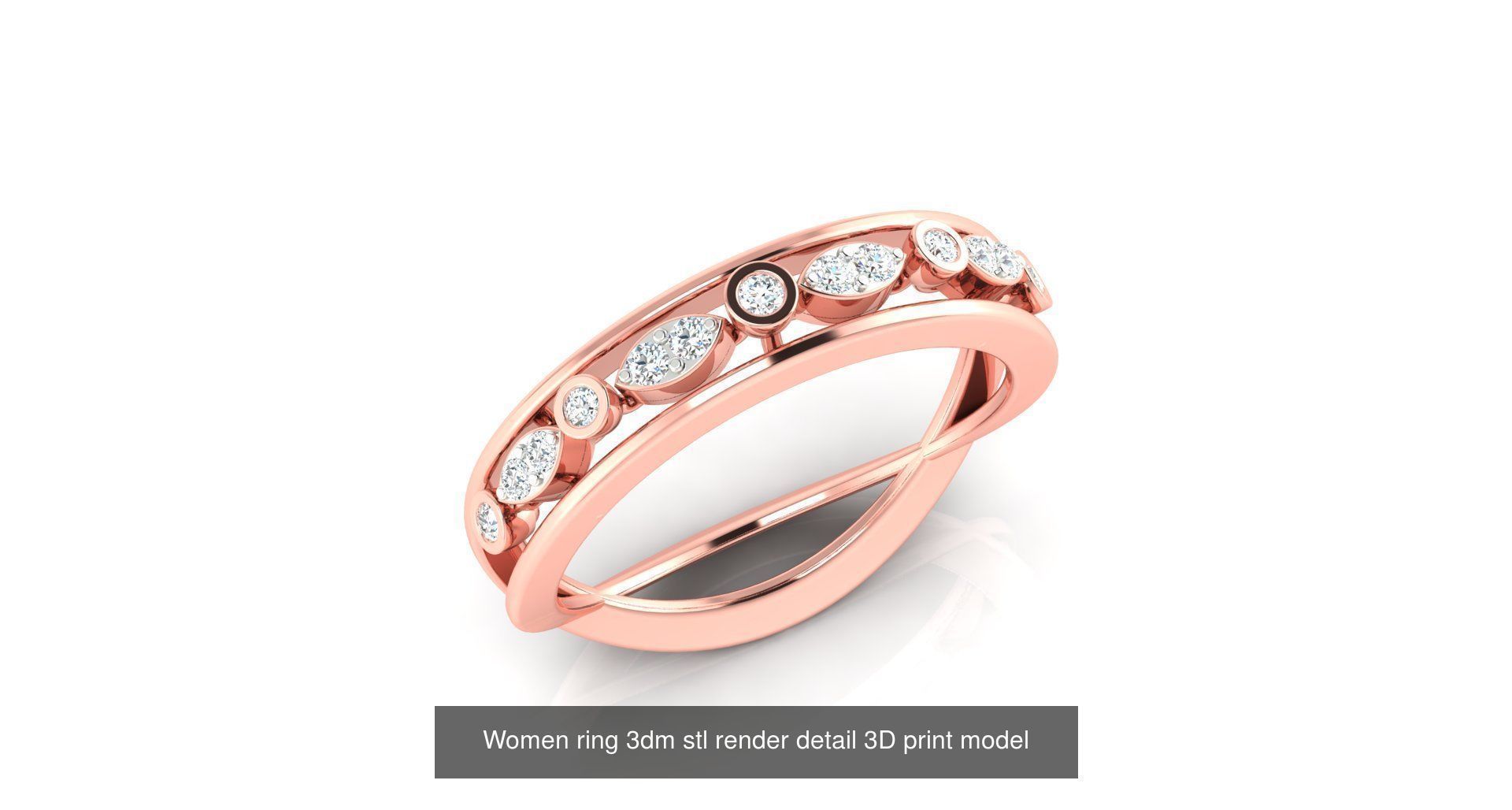 179 Women Wedding Engagement Ring 3dm cad render details model  3D Model Collection_182