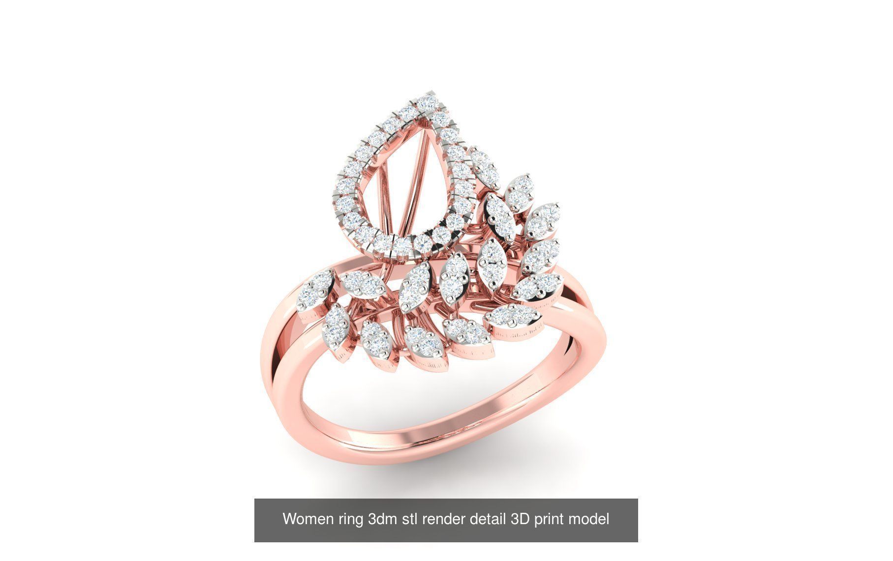179 Women Wedding Engagement Ring 3dm cad render details model  3D Model Collection_98