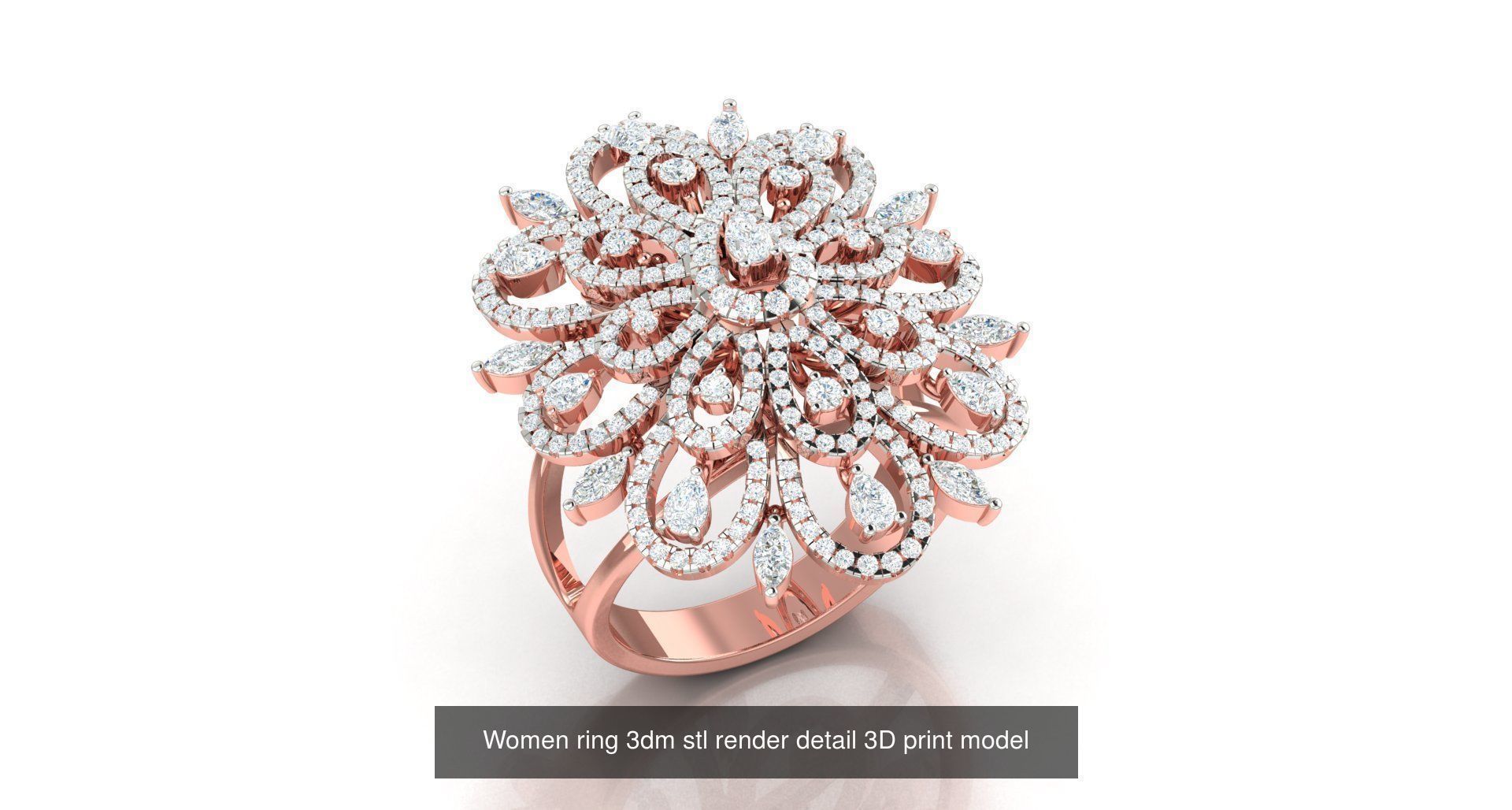 179 Women Wedding Engagement Ring 3dm cad render details model  3D Model Collection_160