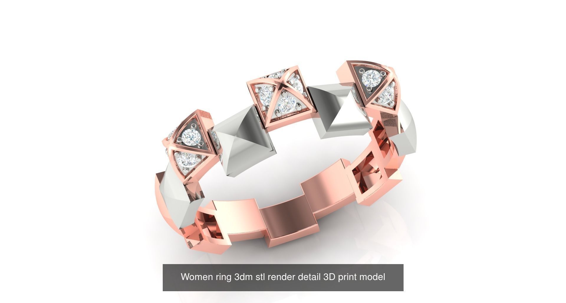 179 Women Wedding Engagement Ring 3dm cad render details model  3D Model Collection_195