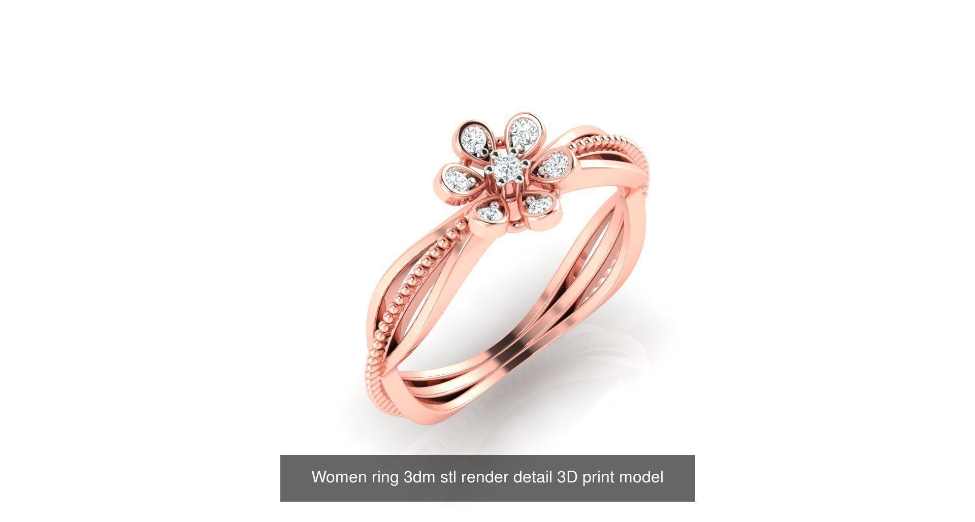 179 Women Wedding Engagement Ring 3dm cad render details model  3D Model Collection_186