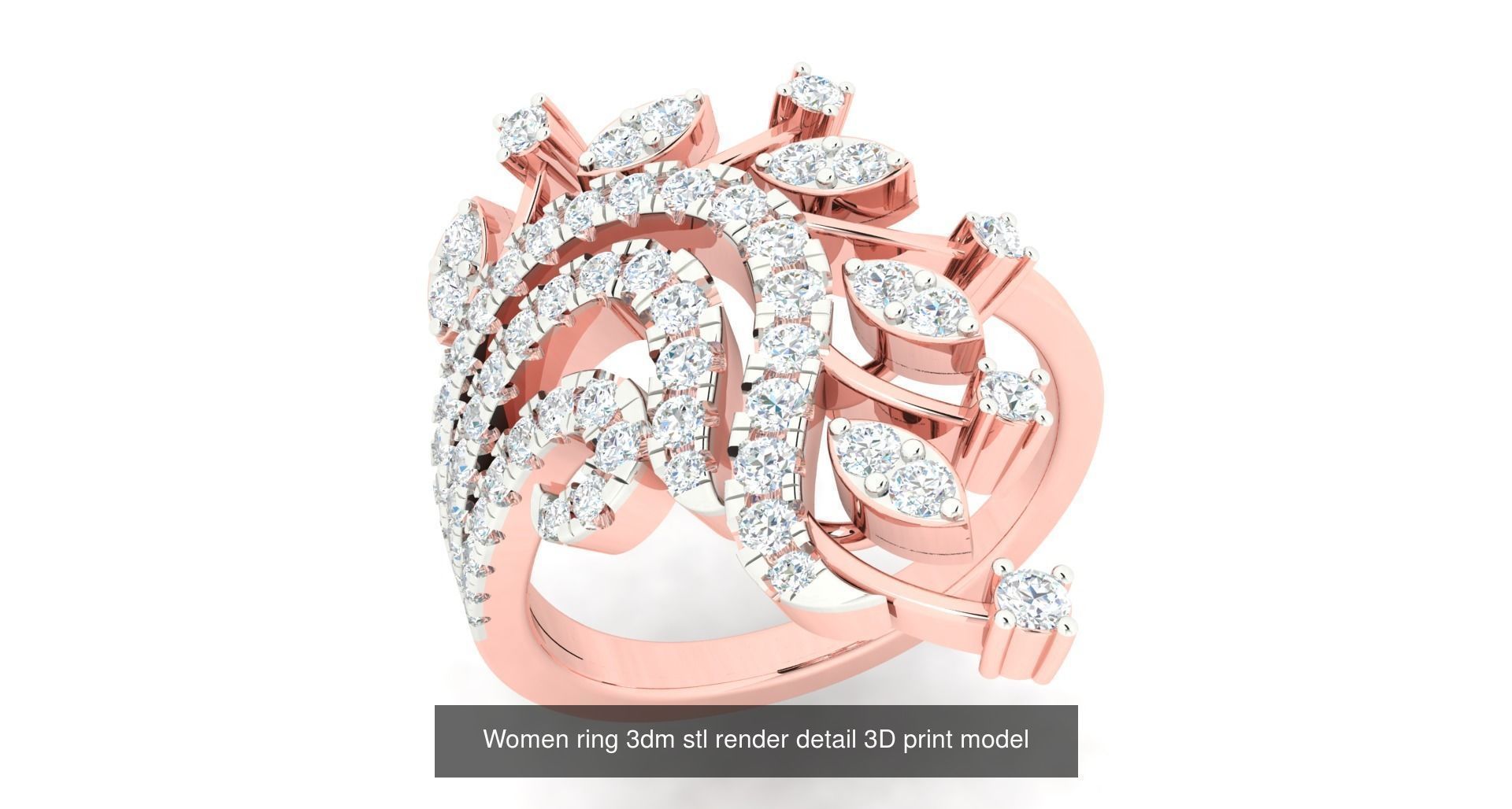 179 Women Wedding Engagement Ring 3dm cad render details model  3D Model Collection_137