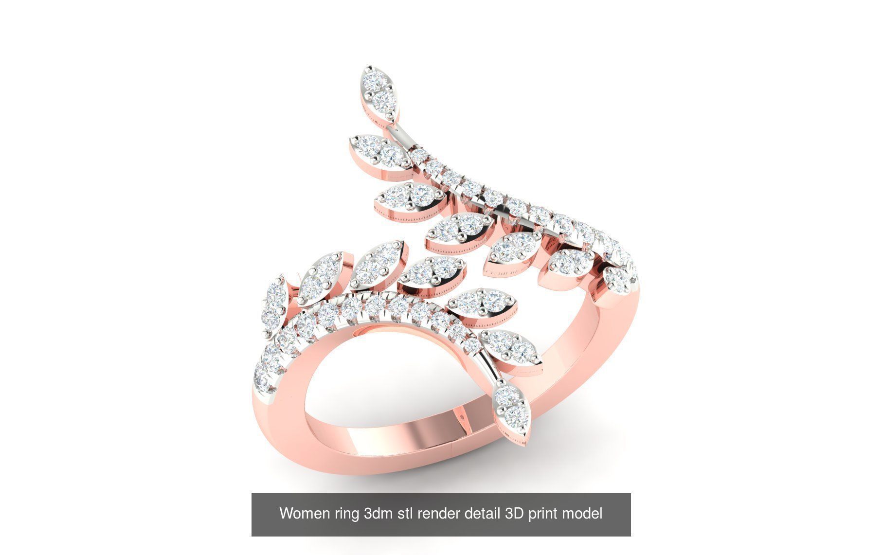 179 Women Wedding Engagement Ring 3dm cad render details model  3D Model Collection_100