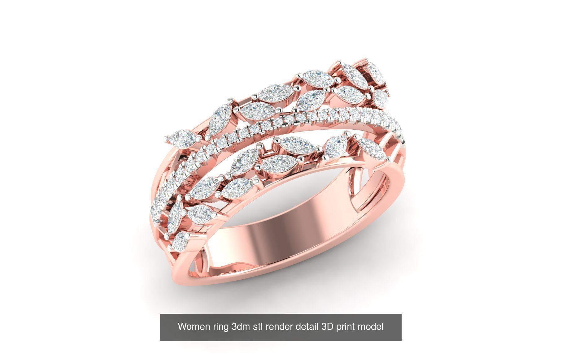 179 Women Wedding Engagement Ring 3dm cad render details model  3D Model Collection_113