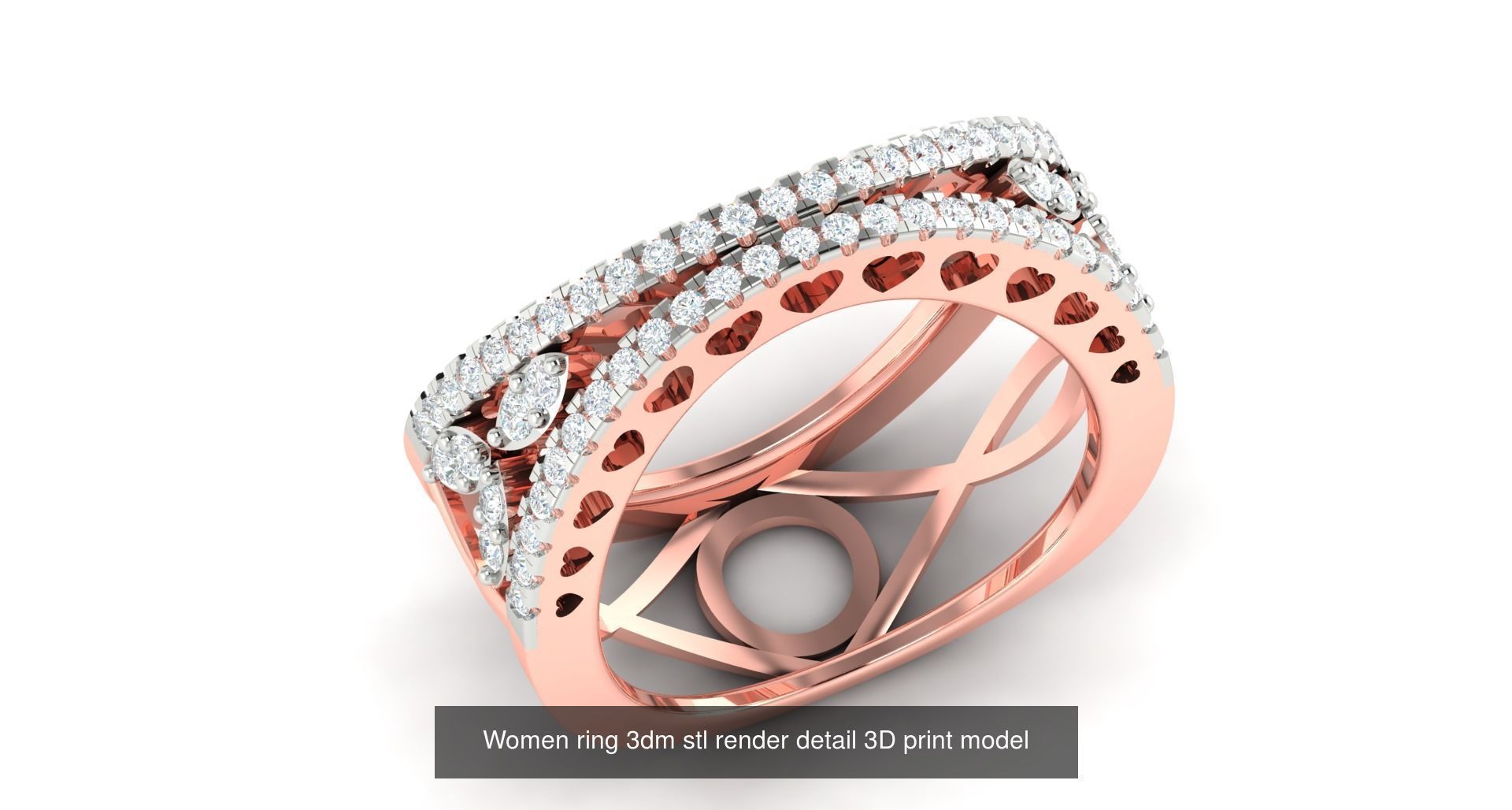 179 Women Wedding Engagement Ring 3dm cad render details model  3D Model Collection_102