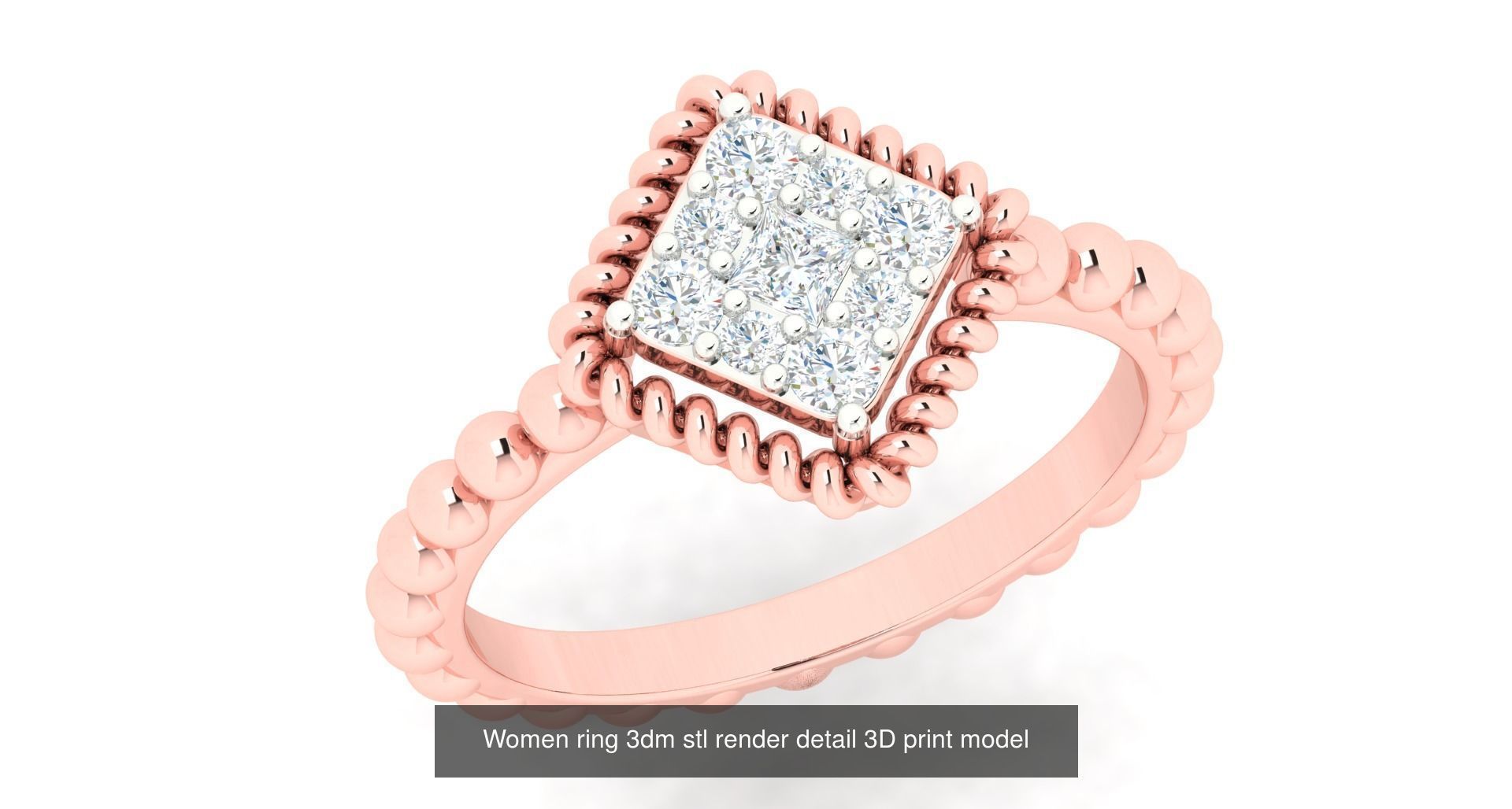 179 Women Wedding Engagement Ring 3dm cad render details model  3D Model Collection_77