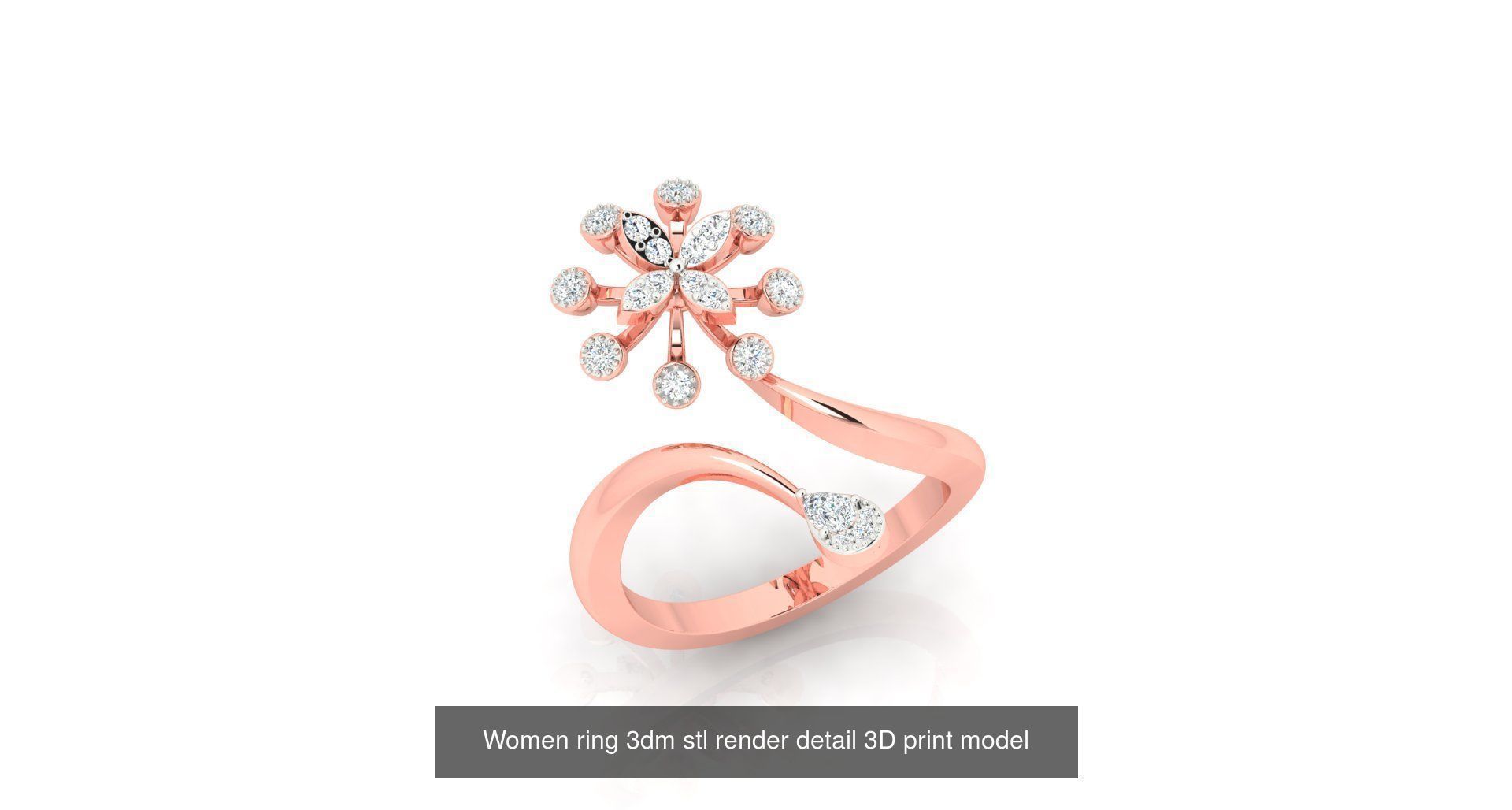179 Women Wedding Engagement Ring 3dm cad render details model  3D Model Collection_198