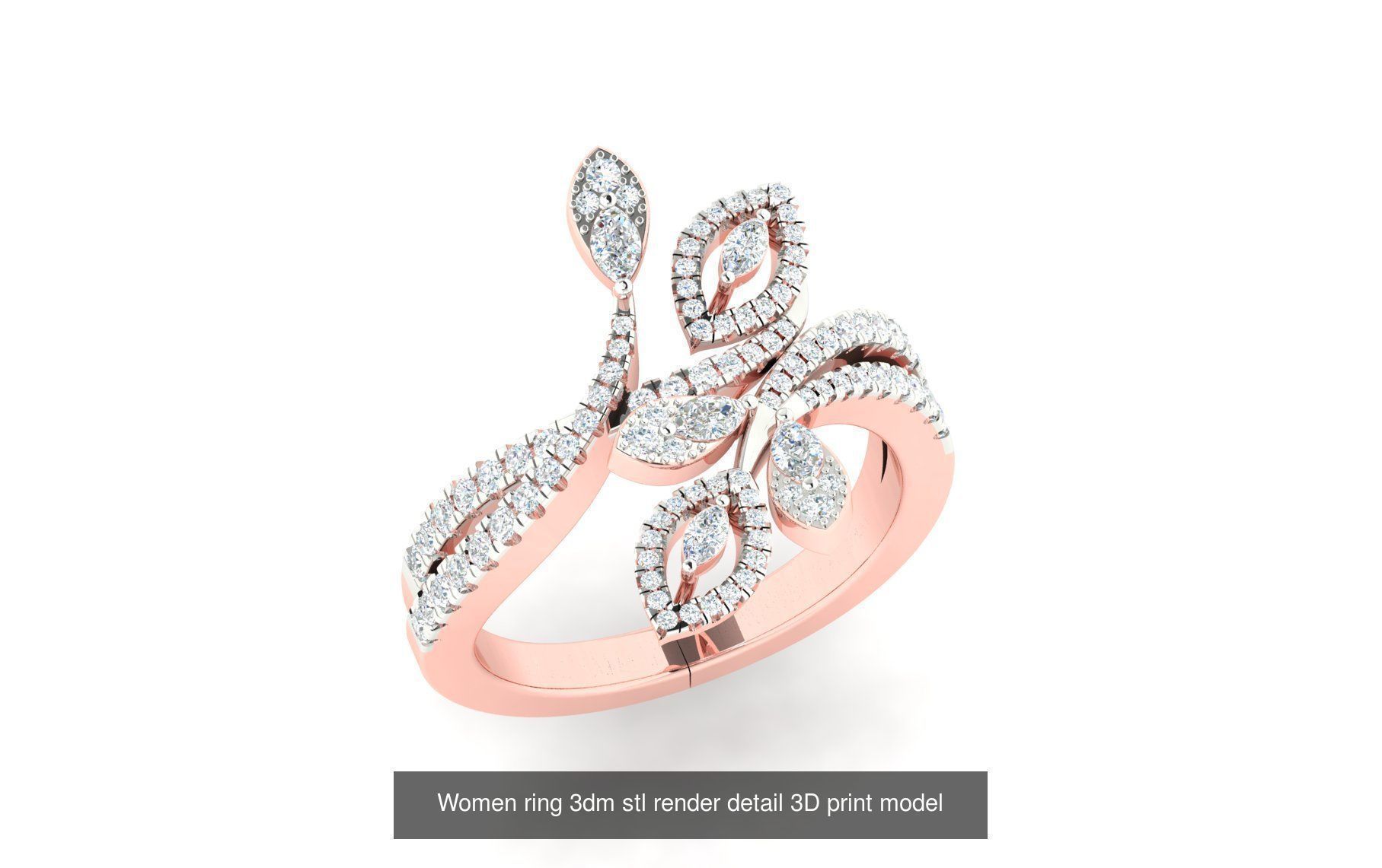 179 Women Wedding Engagement Ring 3dm cad render details model  3D Model Collection_124