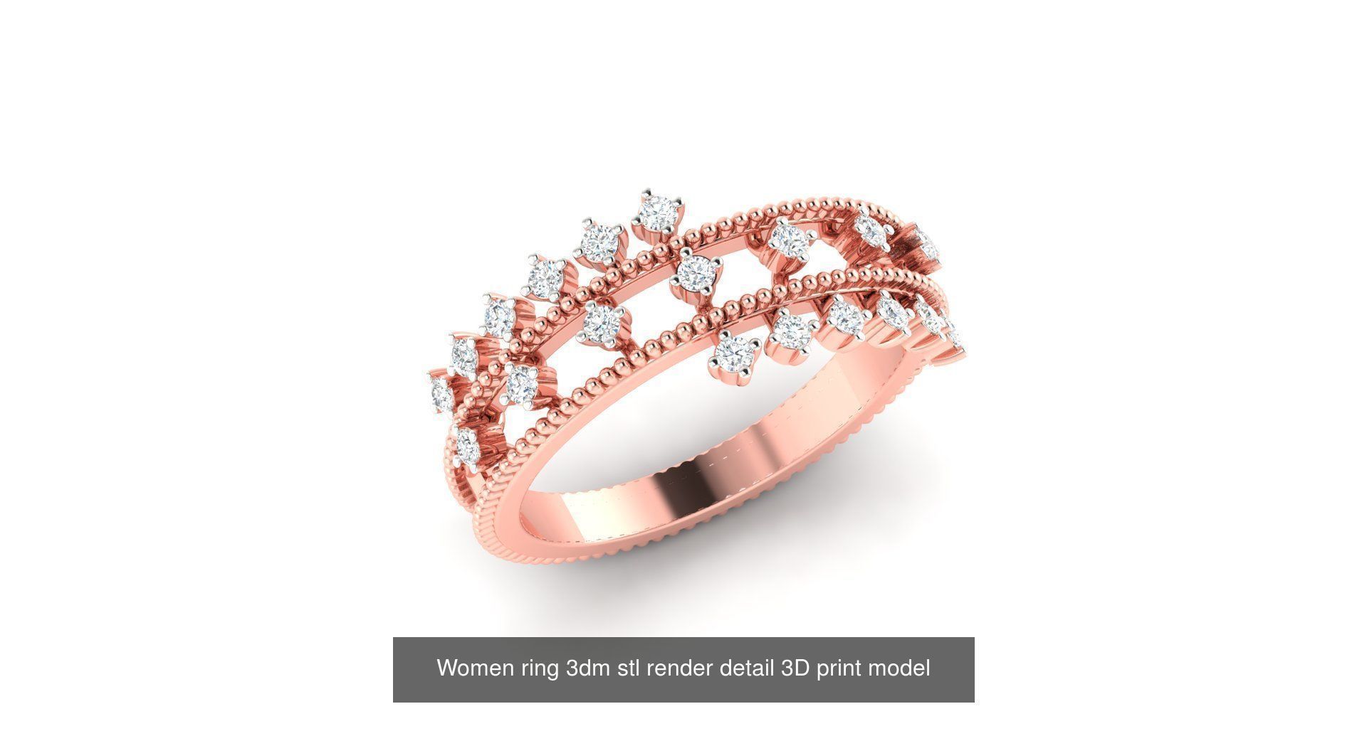 179 Women Wedding Engagement Ring 3dm cad render details model  3D Model Collection_184