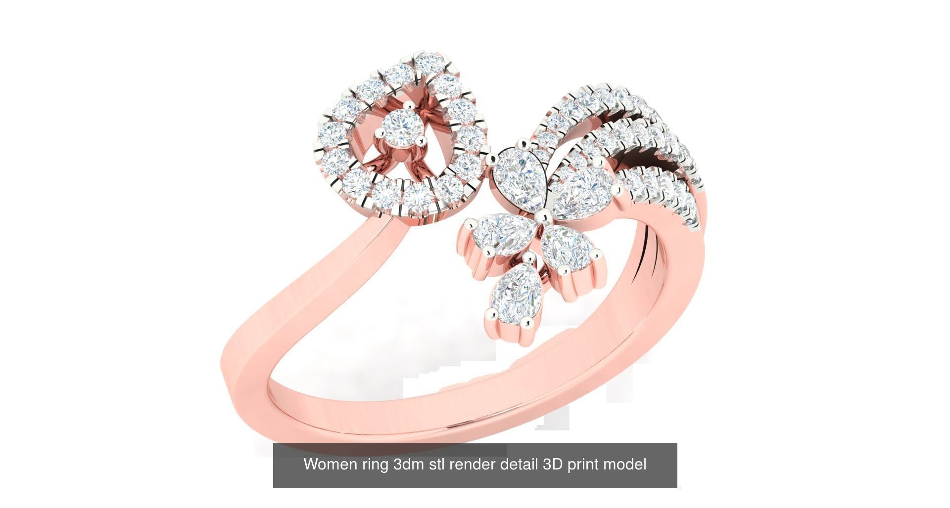 179 Women Wedding Engagement Ring 3dm cad render details model  3D Model Collection_53