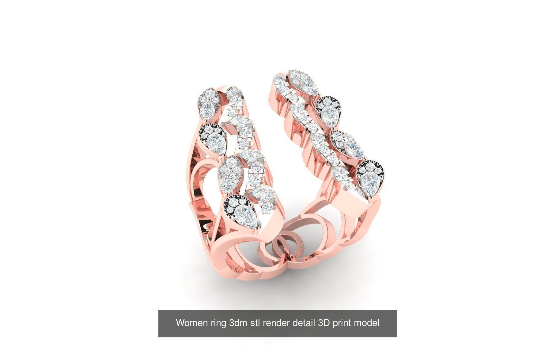 179 Women Wedding Engagement Ring 3dm cad render details model  3D Model Collection_96