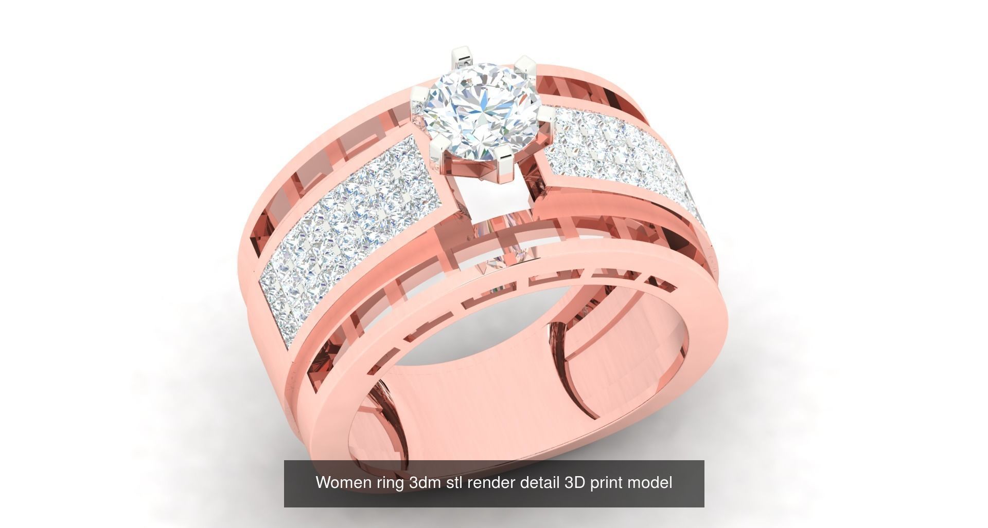 179 Women Wedding Engagement Ring 3dm cad render details model  3D Model Collection_46