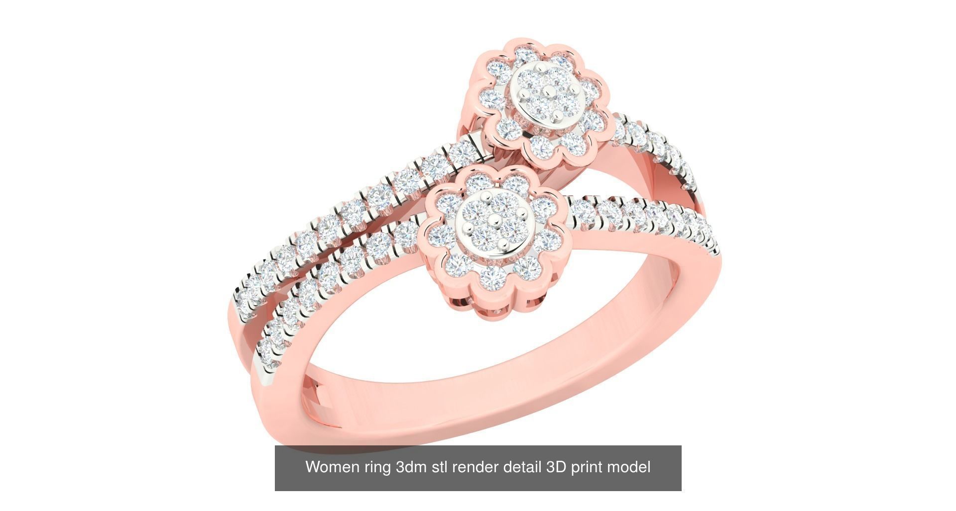 179 Women Wedding Engagement Ring 3dm cad render details model  3D Model Collection_79