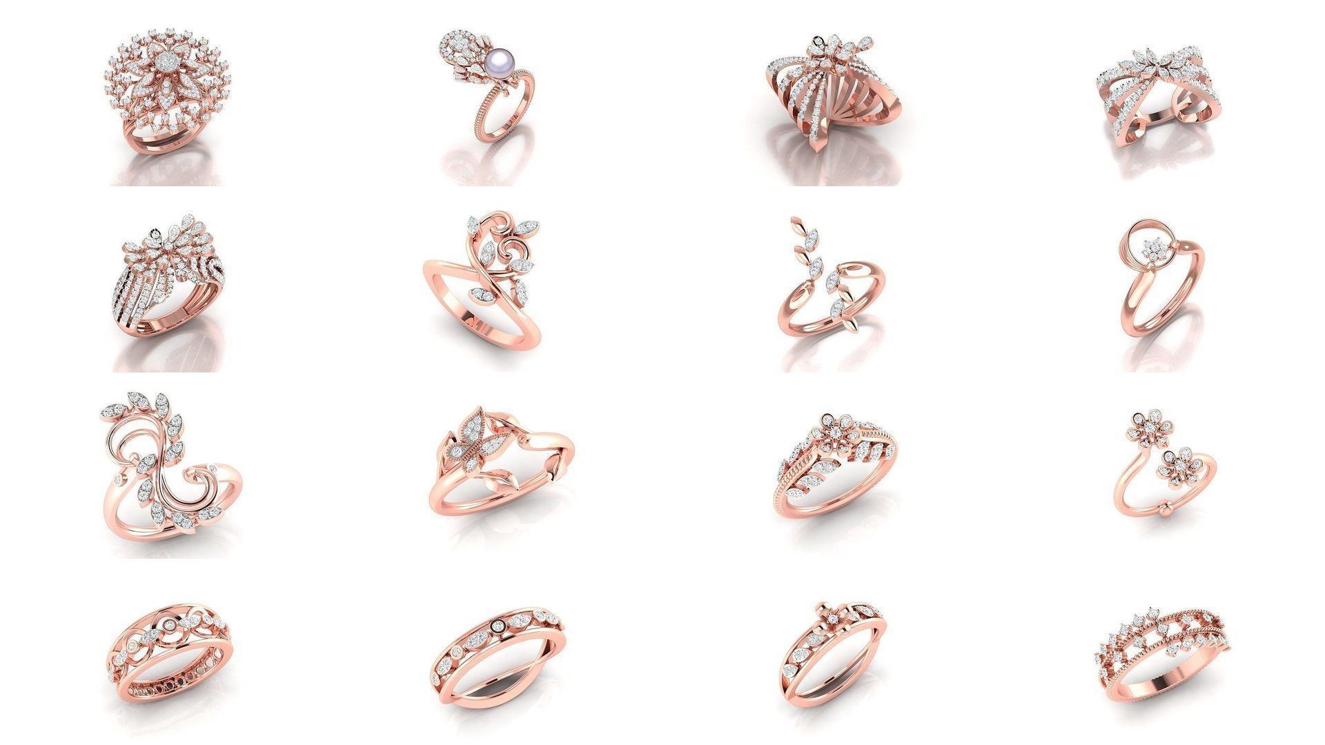 179 Women Wedding Engagement Ring 3dm cad render details model  3D Model Collection_29