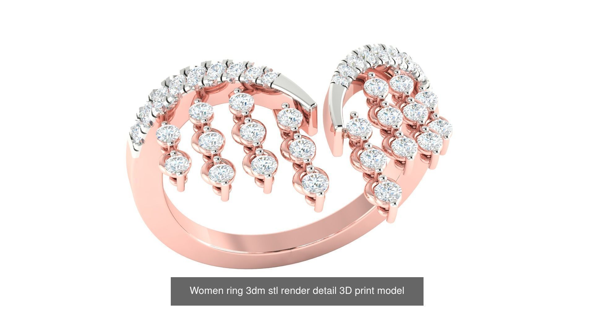 179 Women Wedding Engagement Ring 3dm cad render details model  3D Model Collection_58