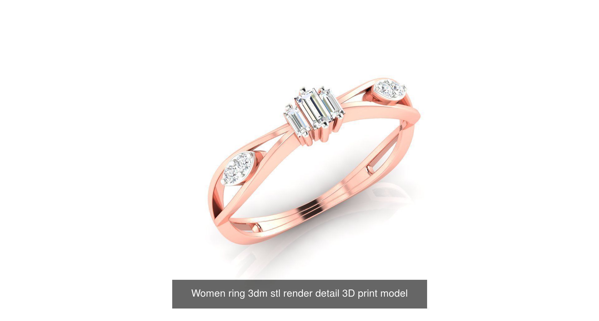 179 Women Wedding Engagement Ring 3dm cad render details model  3D Model Collection_187
