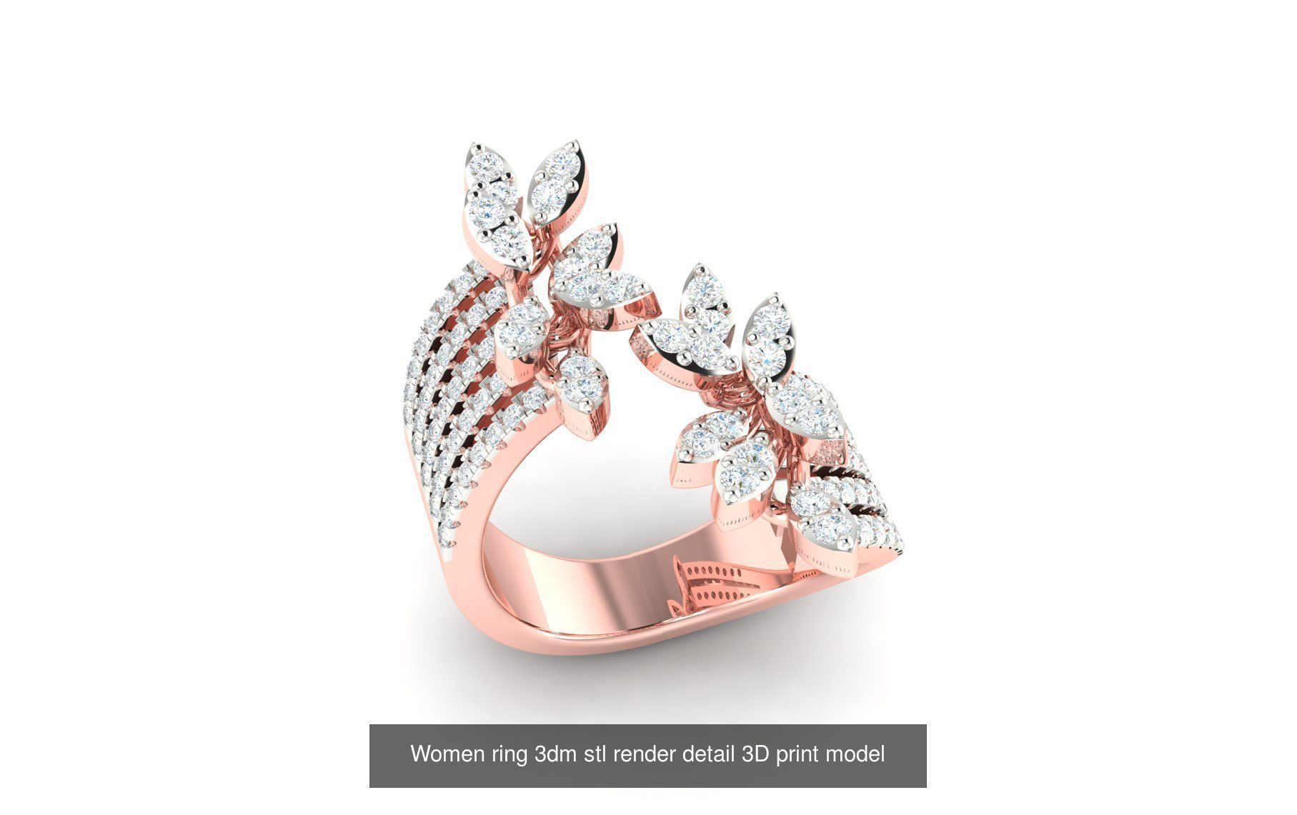 179 Women Wedding Engagement Ring 3dm cad render details model  3D Model Collection_99