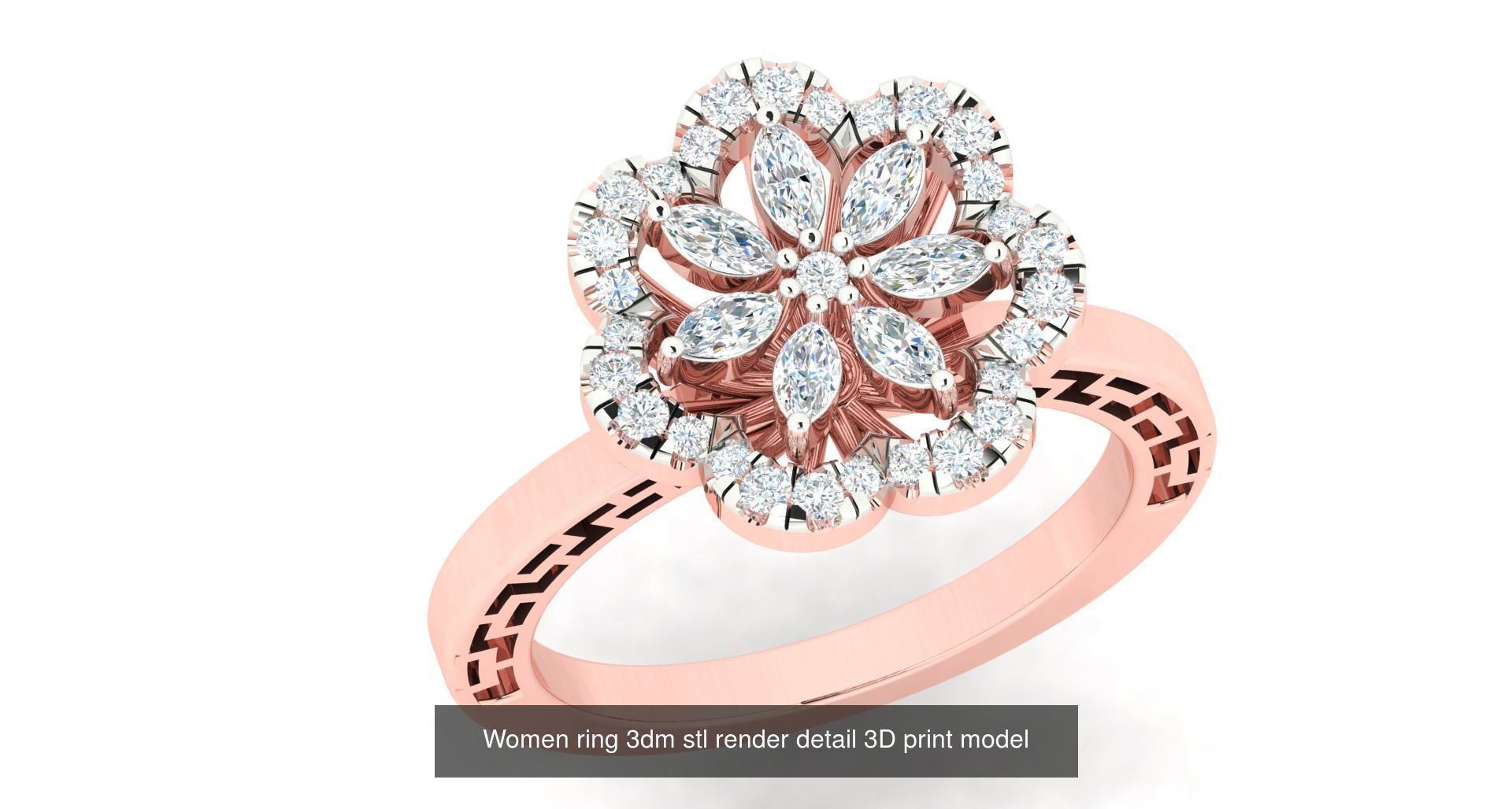 179 Women Wedding Engagement Ring 3dm cad render details model  3D Model Collection_91