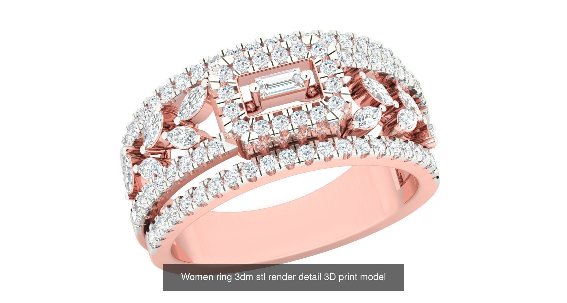 179 Women Wedding Engagement Ring 3dm cad render details model  3D Model Collection_37
