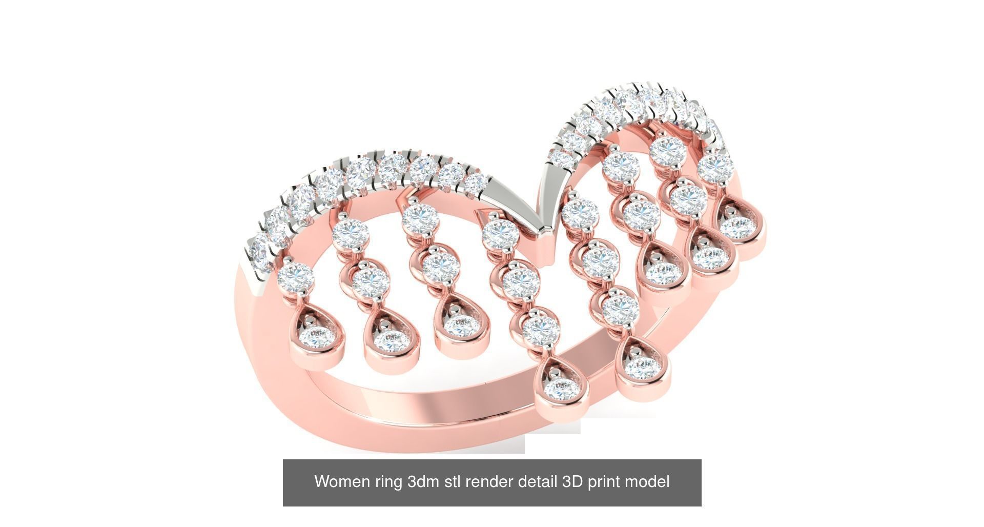 179 Women Wedding Engagement Ring 3dm cad render details model  3D Model Collection_57